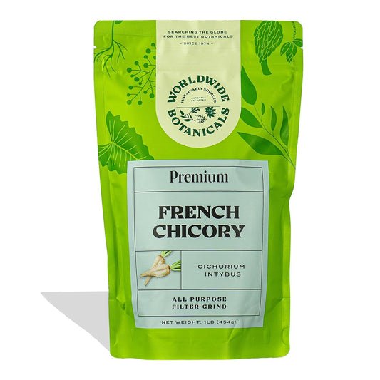 100% pure roasted french chicory root with no additives or fillers