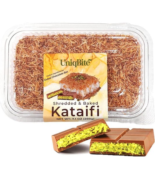 pre-toasted crispy shredded fillo dough, ready to use straight from the package