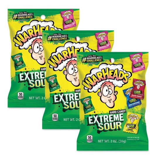 three 2 oz bags totaling 6 oz of individually wrapped hard candy