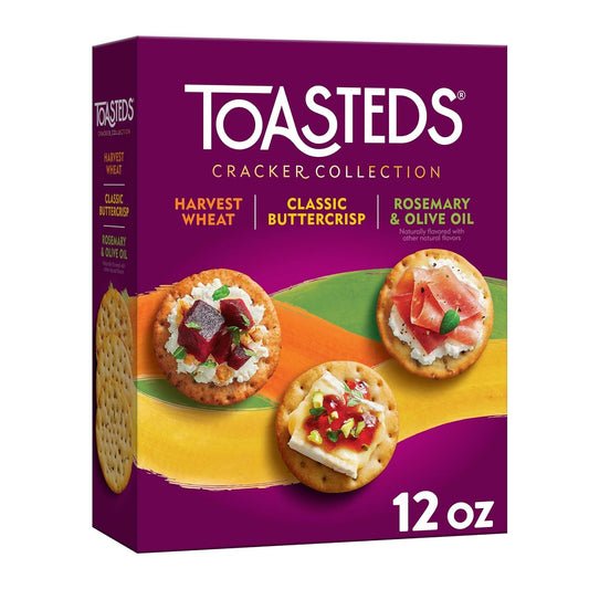 variety pack with harvest wheat, classic buttercrisp, and rosemary and olive oil flavors